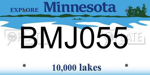 BMJ055 Minnesota License Plate