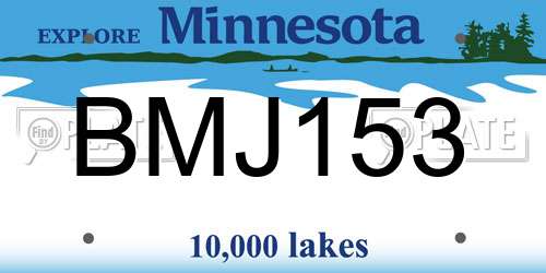 BMJ153 Minnesota License Plate