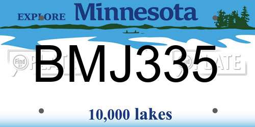 BMJ335 Minnesota License Plate