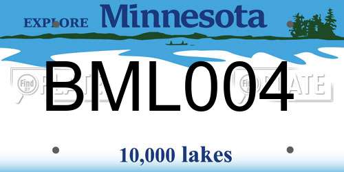 BML004 Minnesota License Plate