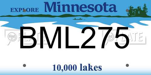 BML275 Minnesota License Plate