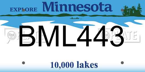 BML443 Minnesota License Plate