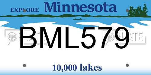 BML579 Minnesota License Plate