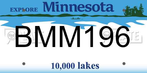BMM196 Minnesota License Plate