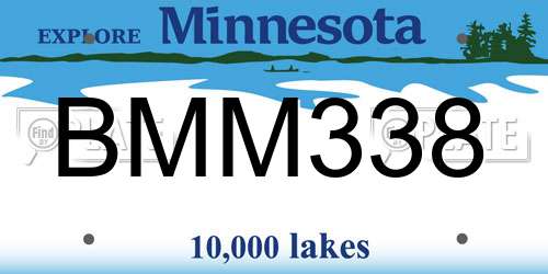 BMM338 Minnesota License Plate
