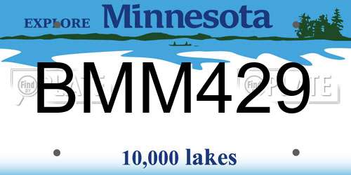 BMM429 Minnesota License Plate