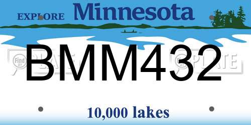 BMM432 Minnesota License Plate