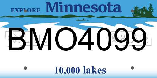 BMO4099 Minnesota License Plate
