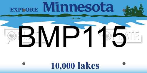 BMP115 Minnesota License Plate