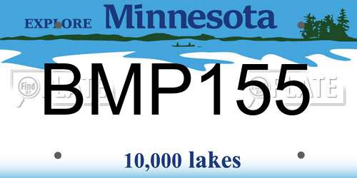 BMP155 Minnesota License Plate