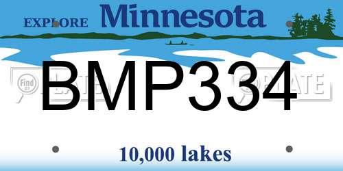 BMP334 Minnesota License Plate