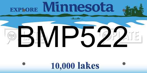 BMP522 Minnesota License Plate
