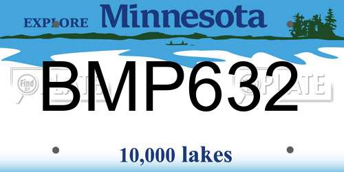 BMP632 Minnesota License Plate