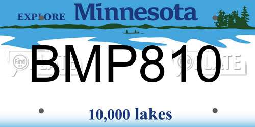 BMP810 Minnesota License Plate