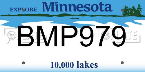 BMP979 Minnesota License Plate
