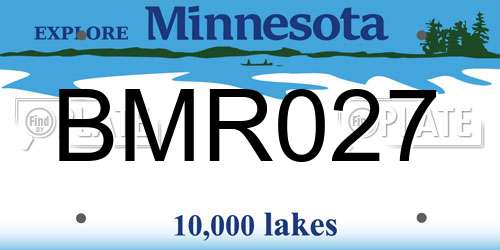 BMR027 Minnesota License Plate