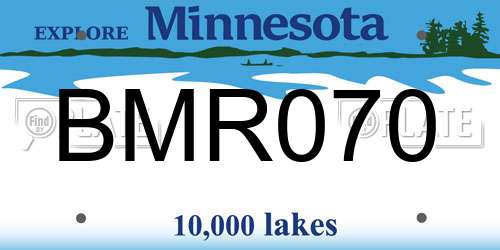 BMR070 Minnesota License Plate