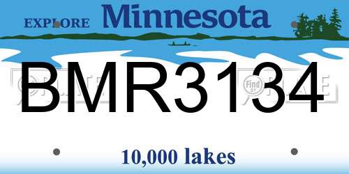 BMR3134 Minnesota License Plate