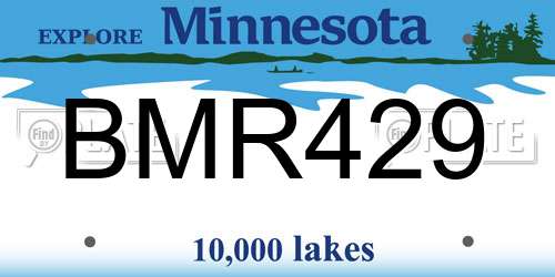 BMR429 Minnesota License Plate