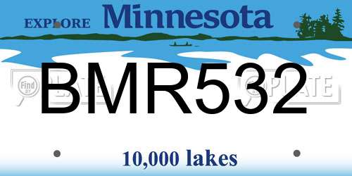 BMR532 Minnesota License Plate