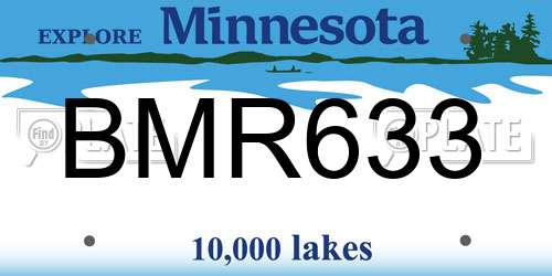 BMR633 Minnesota License Plate