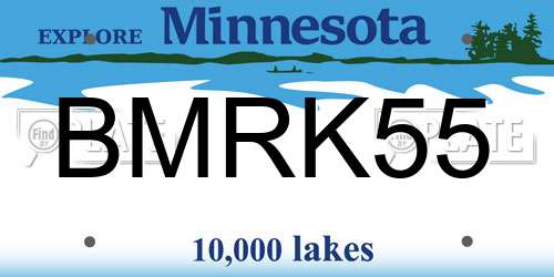 BMRK55 Minnesota License Plate
