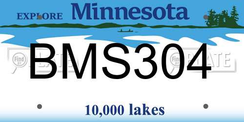BMS304 Minnesota License Plate