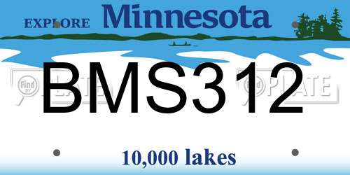 BMS312 Minnesota License Plate