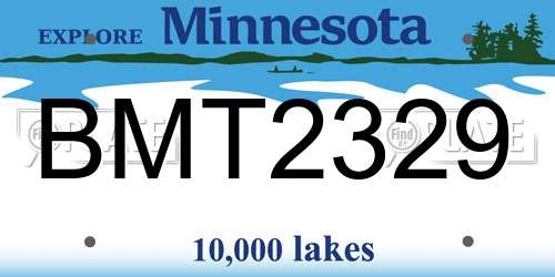 BMT2329 Minnesota License Plate