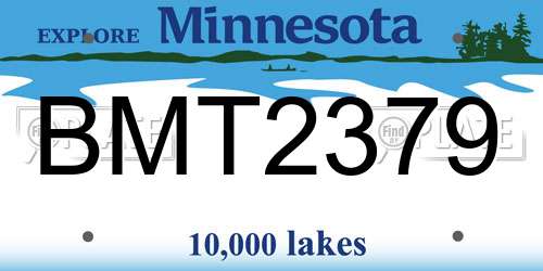 BMT2379 Minnesota License Plate