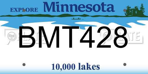 BMT428 Minnesota License Plate