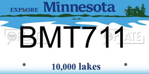 BMT711 Minnesota License Plate
