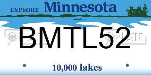 BMTL52 Minnesota License Plate