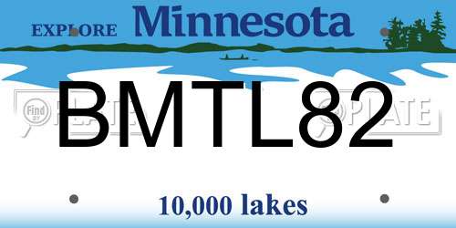 BMTL82 Minnesota License Plate