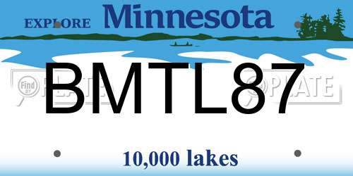 BMTL87 Minnesota License Plate
