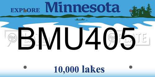 BMU405 Minnesota License Plate