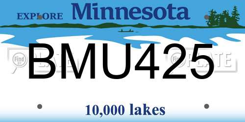 BMU425 Minnesota License Plate