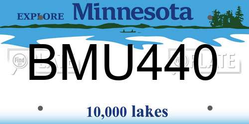 BMU440 Minnesota License Plate