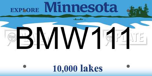 BMW111 Minnesota License Plate
