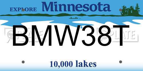 BMW38T Minnesota License Plate