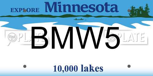 BMW5 Minnesota License Plate