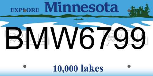 BMW6799 Minnesota License Plate