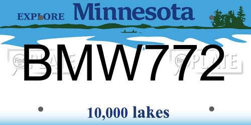 BMW772 Minnesota License Plate