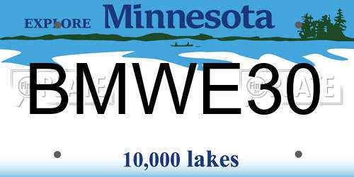 BMWE30 Minnesota License Plate
