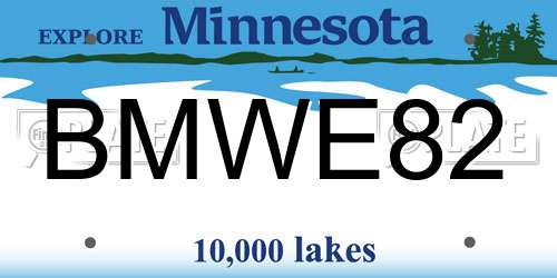 BMWE82 Minnesota License Plate