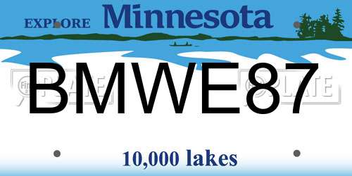 BMWE87 Minnesota License Plate