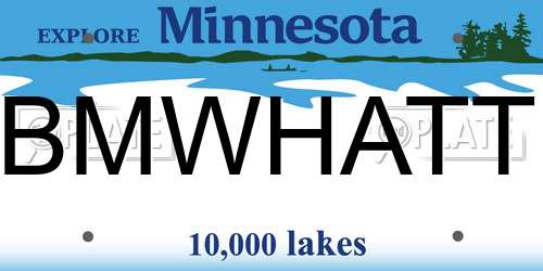 BMWHATT Minnesota License Plate