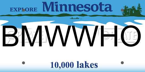 BMWWHO Minnesota License Plate