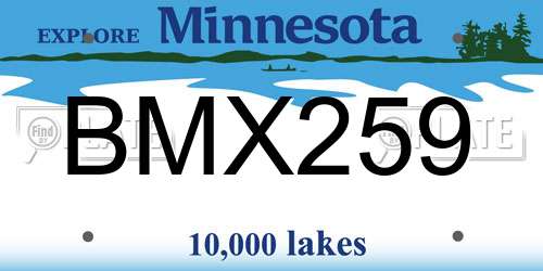 BMX259 Minnesota License Plate