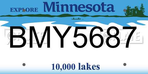 BMY5687 Minnesota License Plate